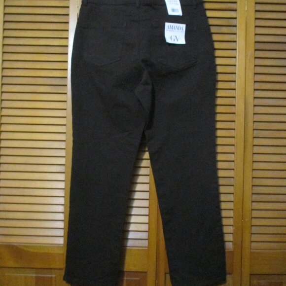 Gloria Vanderbilt pants NEW Amanda dark chocolate brown stretchy size 14S - Picture 9 of 10